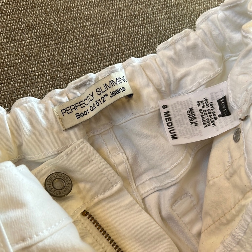 Levi’s white boot cut jeans